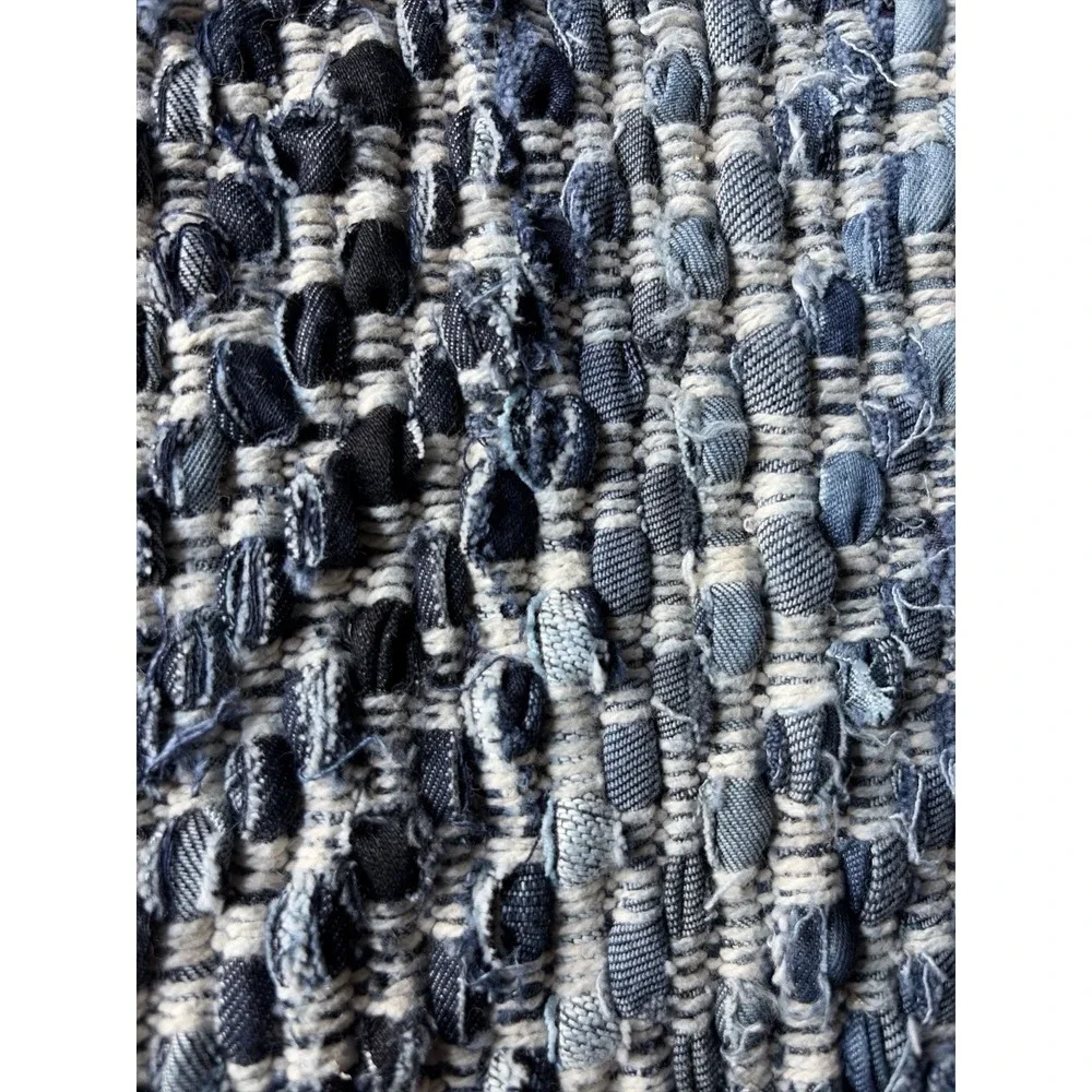 Set‎ 7 Denim Rag Weave Placemats Blue Farmhouse Rustic 18x12
